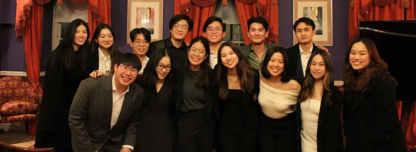 Members of the current UKSSC committee together at a formal event